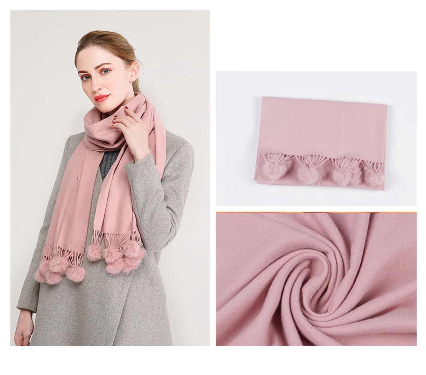 Pink Pom Pom Scarf - photo 2