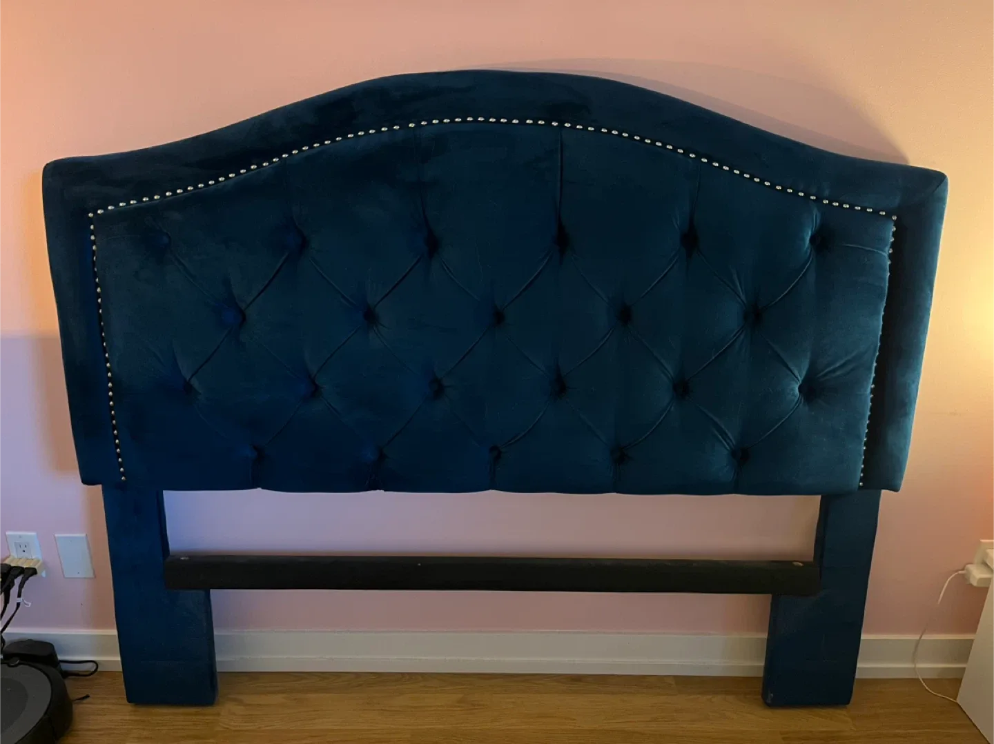 Blue Velvet Tufted Headboard - Queen thumbnail