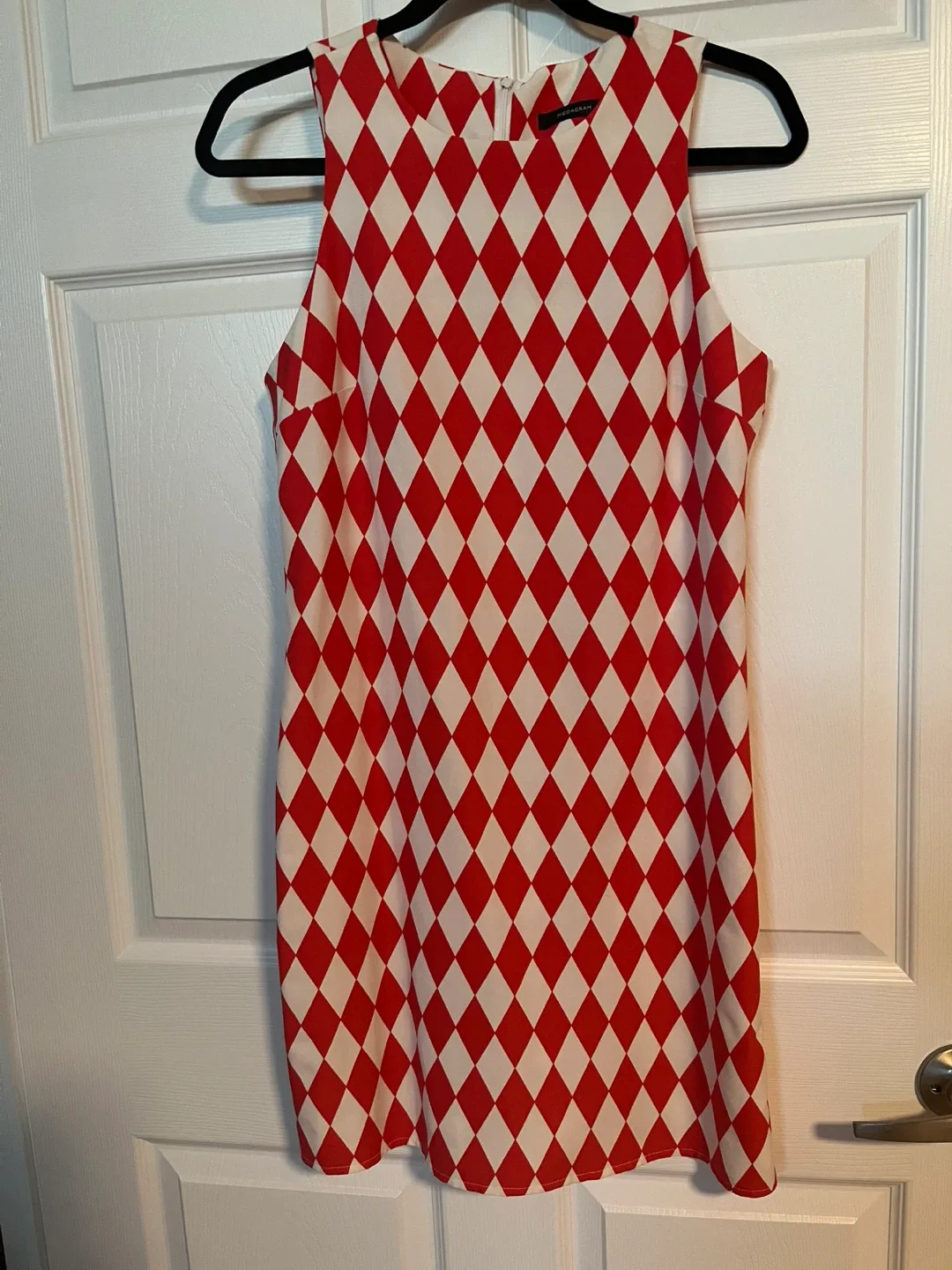 Modagram Dress - Red & White Diamonds - Size 38 thumbnail
