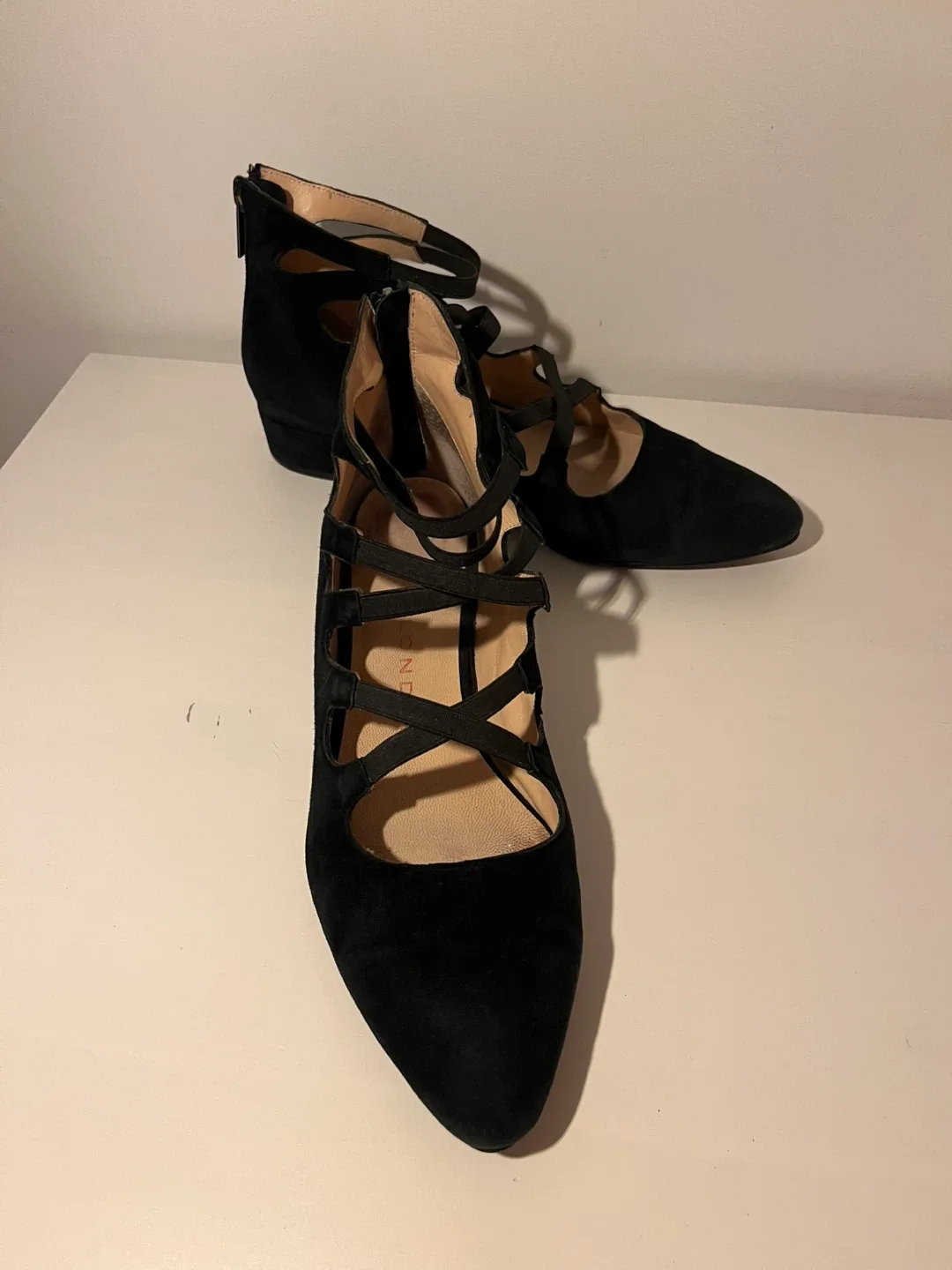 Sacha London Black Suede Heels, Size 10 thumbnail
