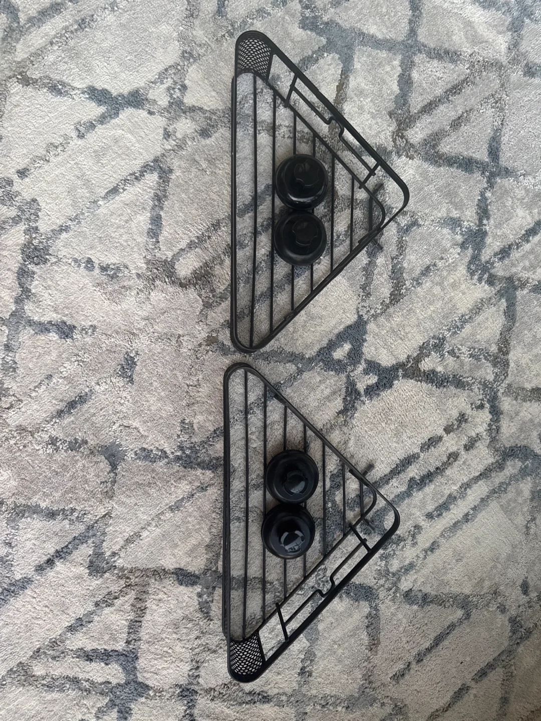 2 Black Metal Corner Shower Caddies image indicator(4)