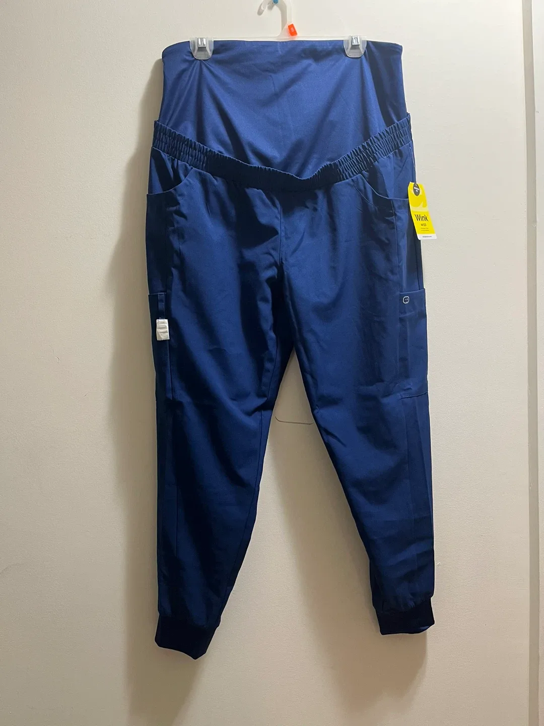 Wink Maternity Navy Scrub Jogger Pants sz L image indicator(3)