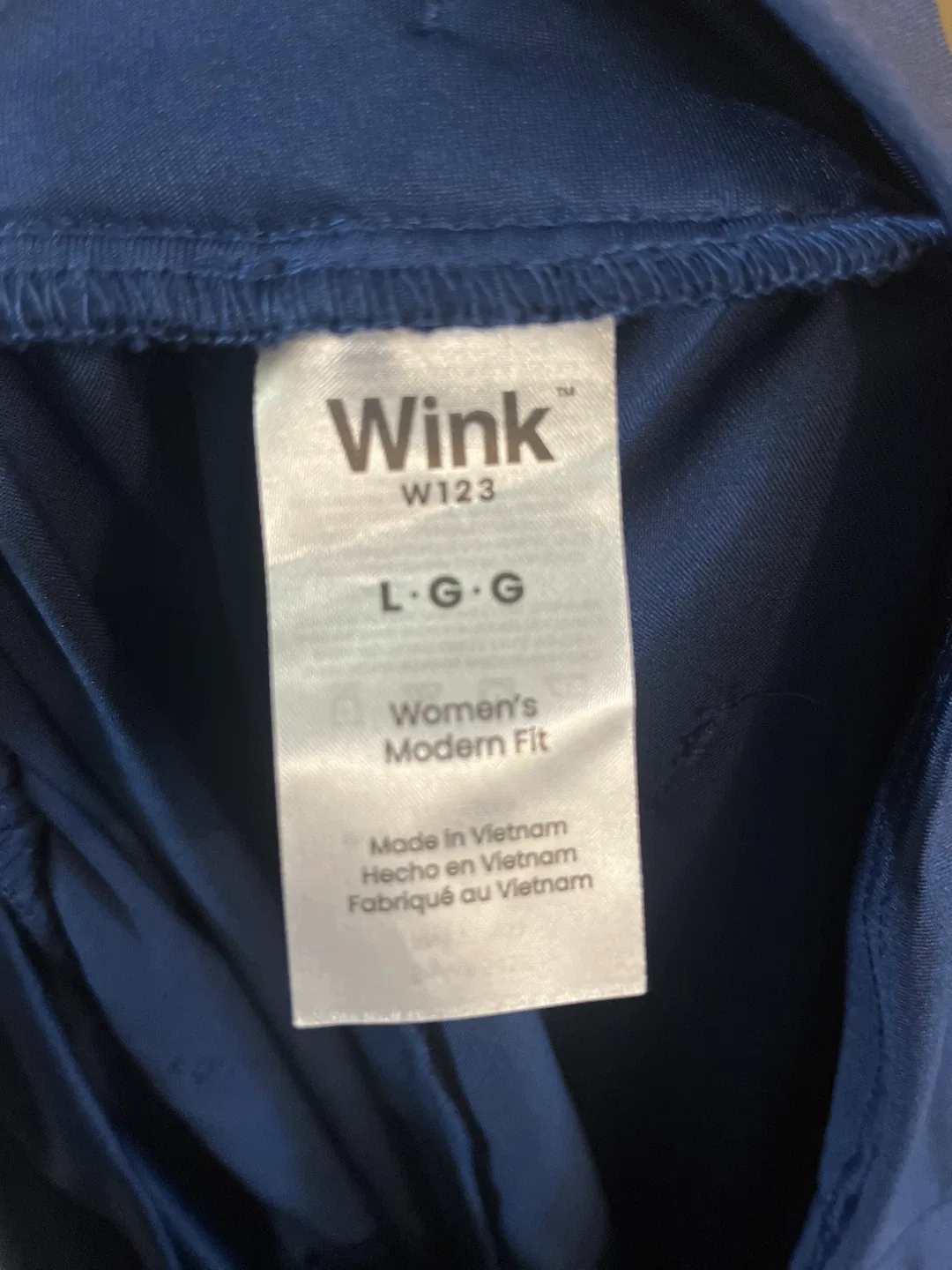 Wink Maternity Navy Scrub Jogger Pants sz L image indicator(9)