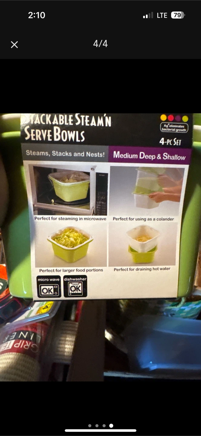 Richelle Stackable Steam'n Serve Bowls - 4-pc Set