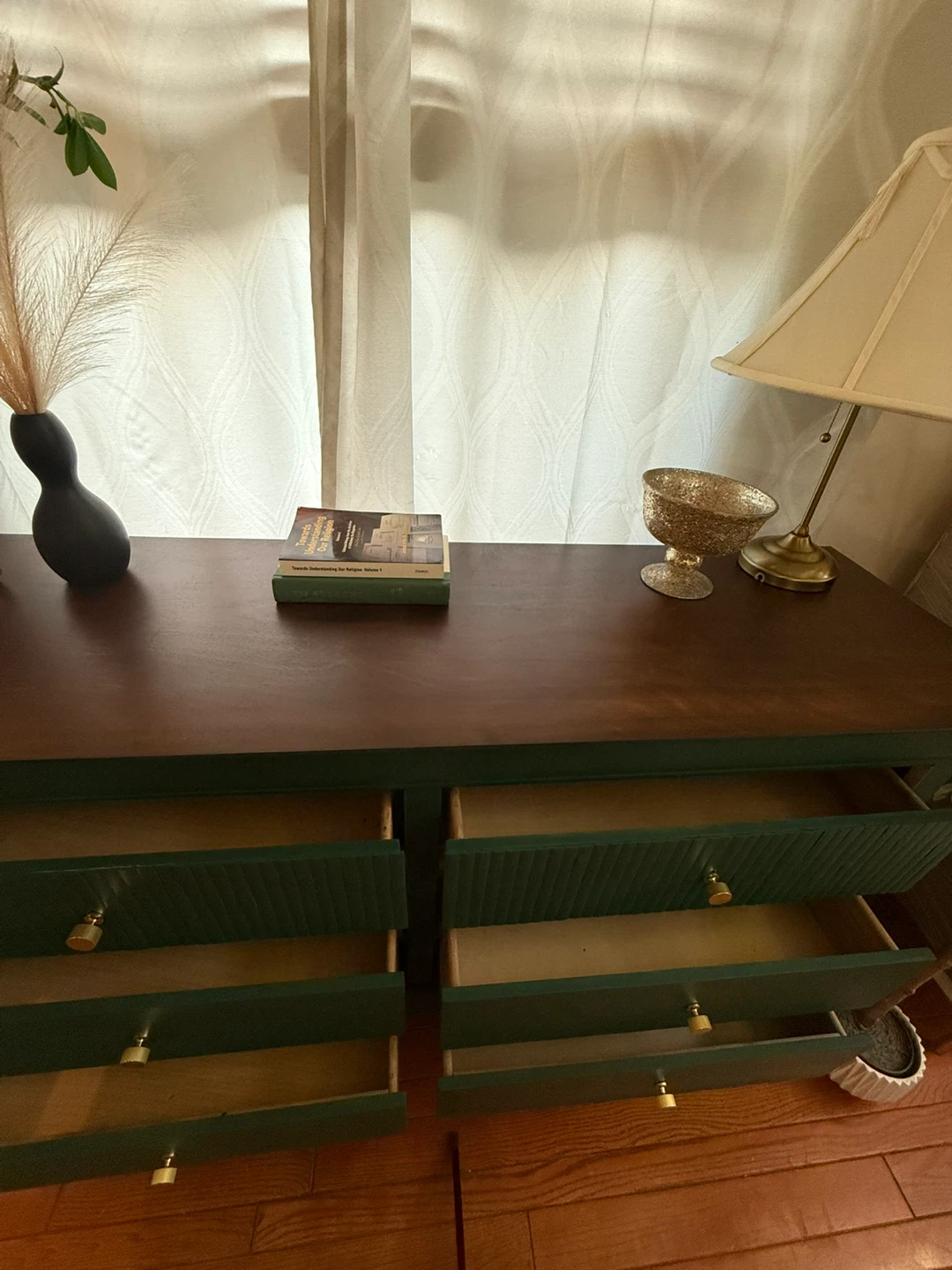 Green Dresser with Gold Accents - photo 3