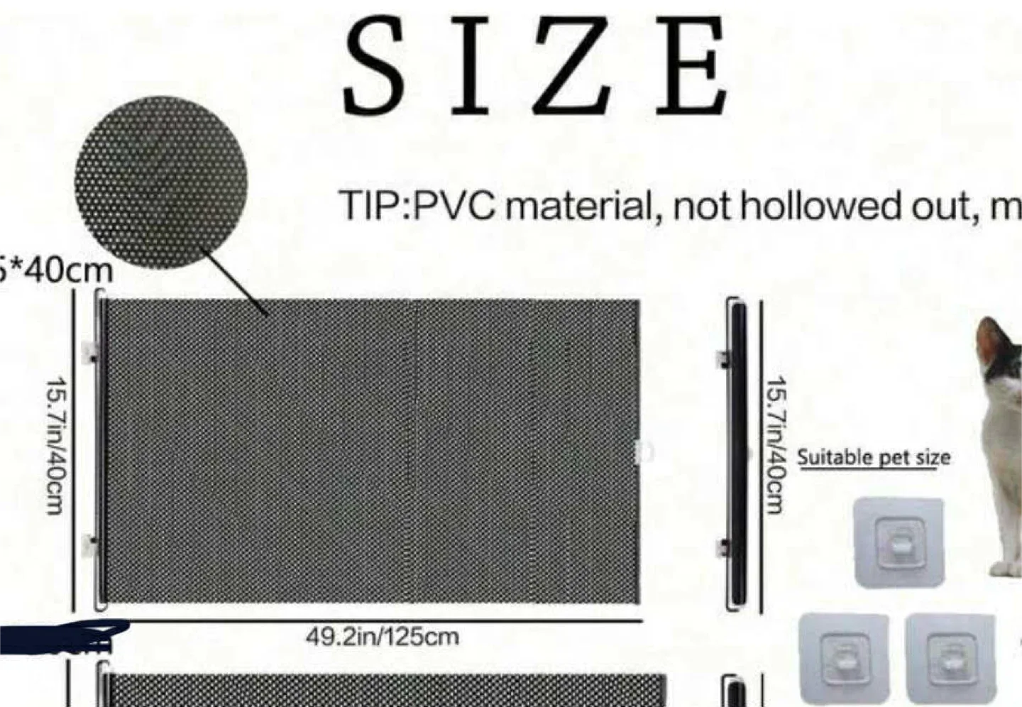3 pcs Retractable Baby/Pet Gate, 49.2" x 15.7" thumbnail