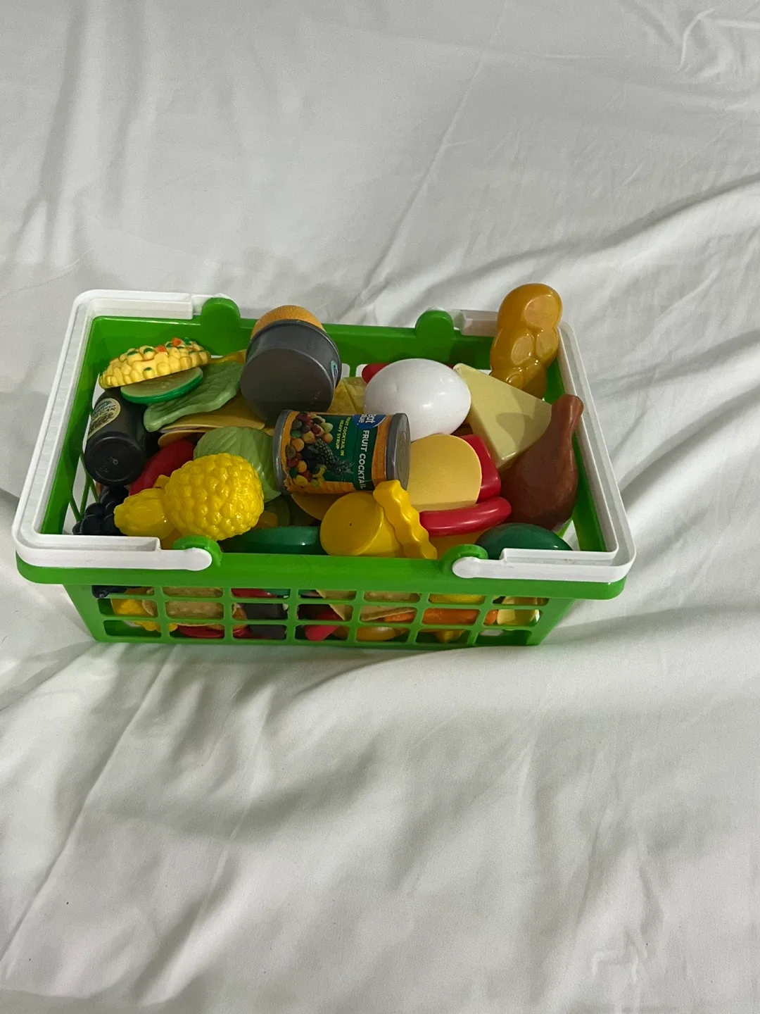 Toy Food Set with Green Basket thumbnail