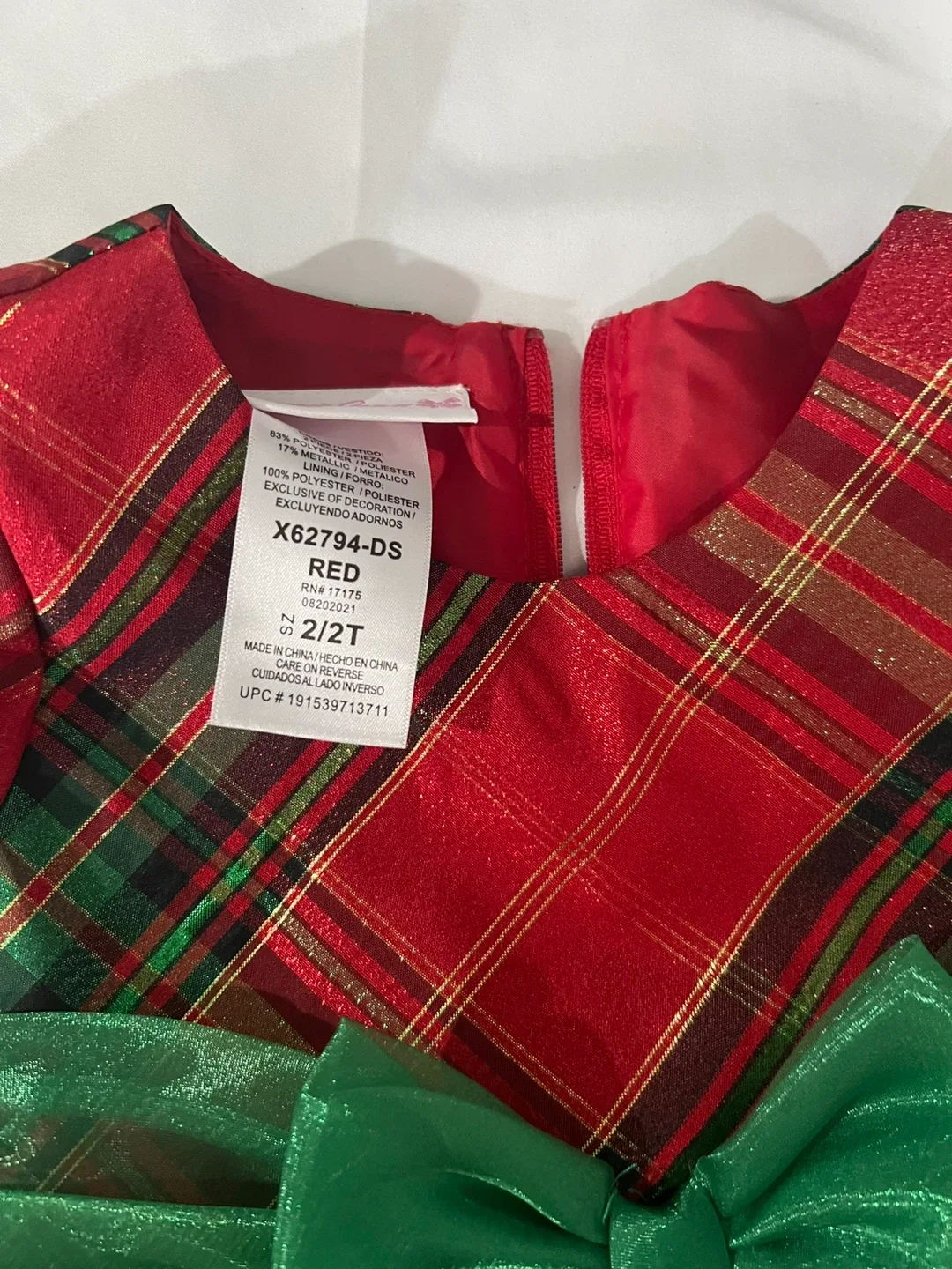 Beanie & Jean Plaid Holiday Dress - Size 2T image indicator(2)