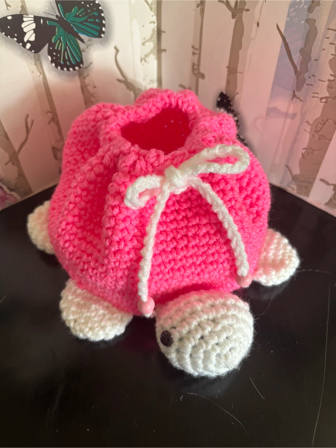 Handmade Crochet Turtle Bag - Pink