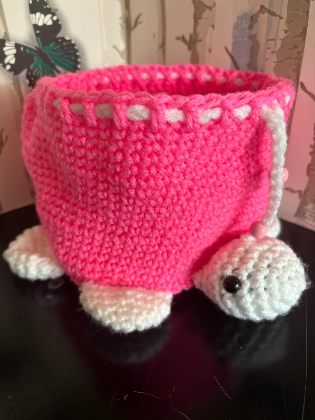 Handmade Crochet Turtle Bag - Pink image indicator(2)