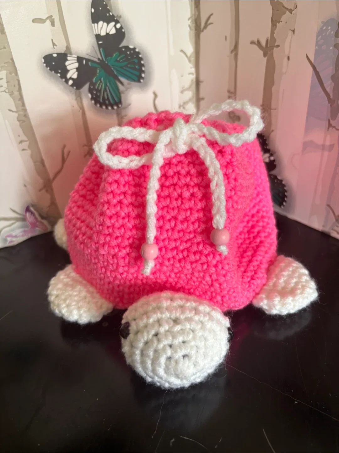 Handmade Crochet Turtle Bag - Pink image indicator(5)