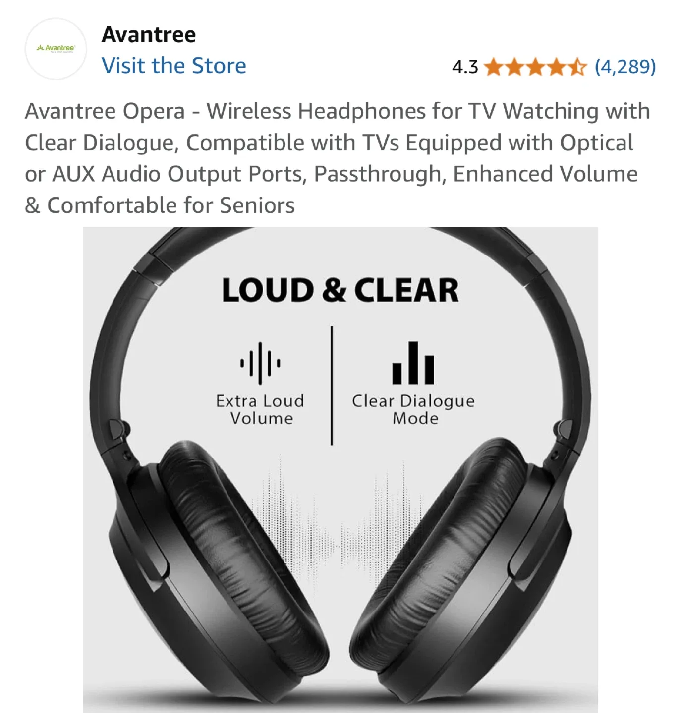 Avantree Opera Wireless Headphones for TV image indicator(4)