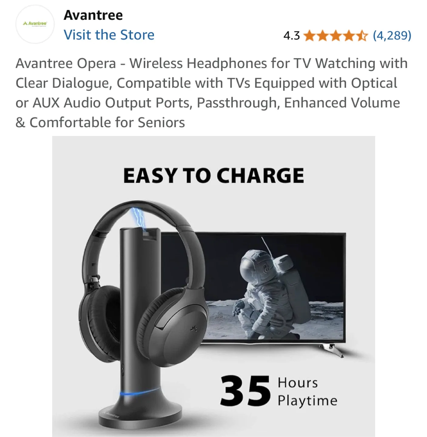 Avantree Opera Wireless Headphones for TV image indicator(6)