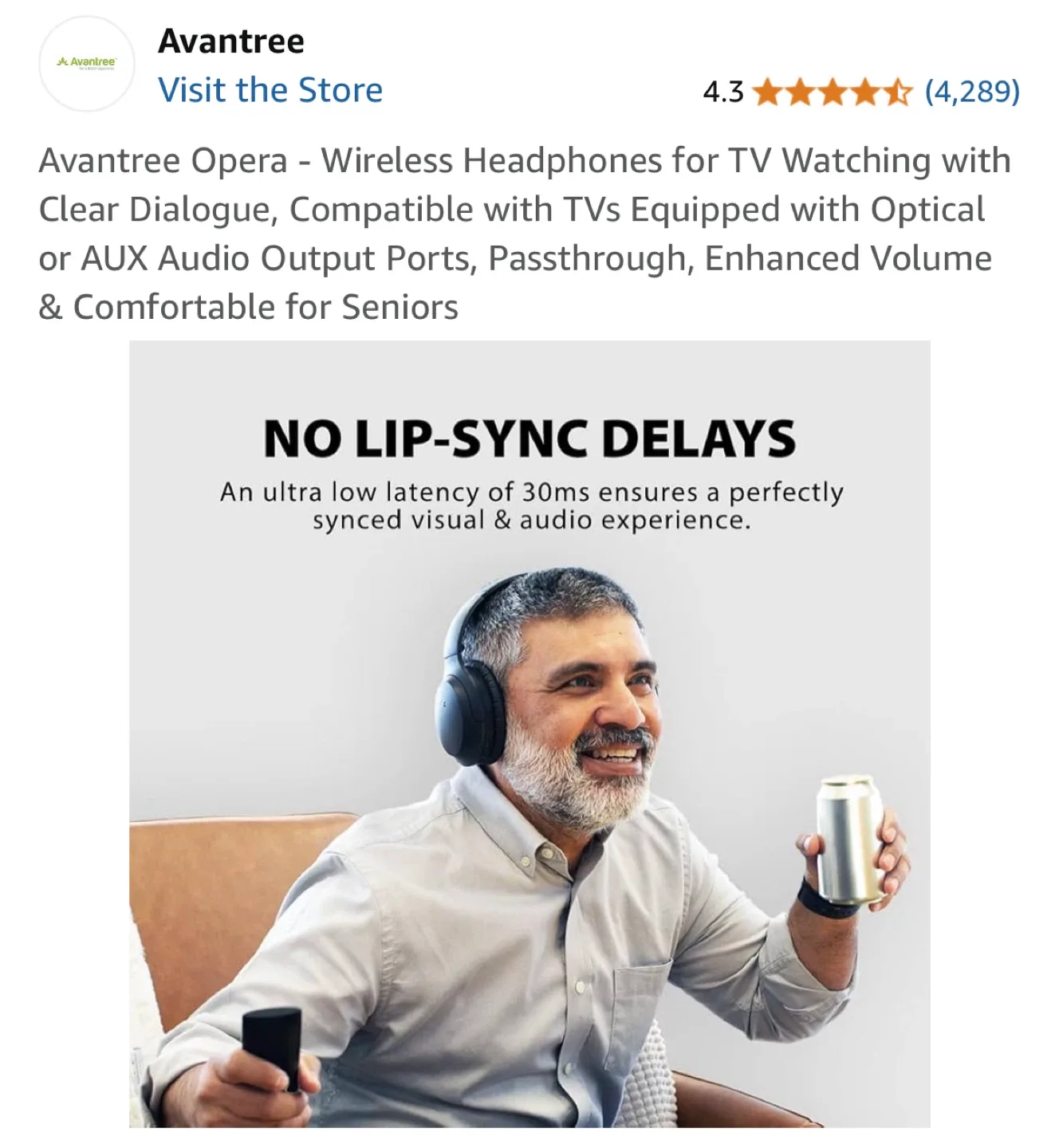 Avantree Opera Wireless Headphones for TV image indicator(3)