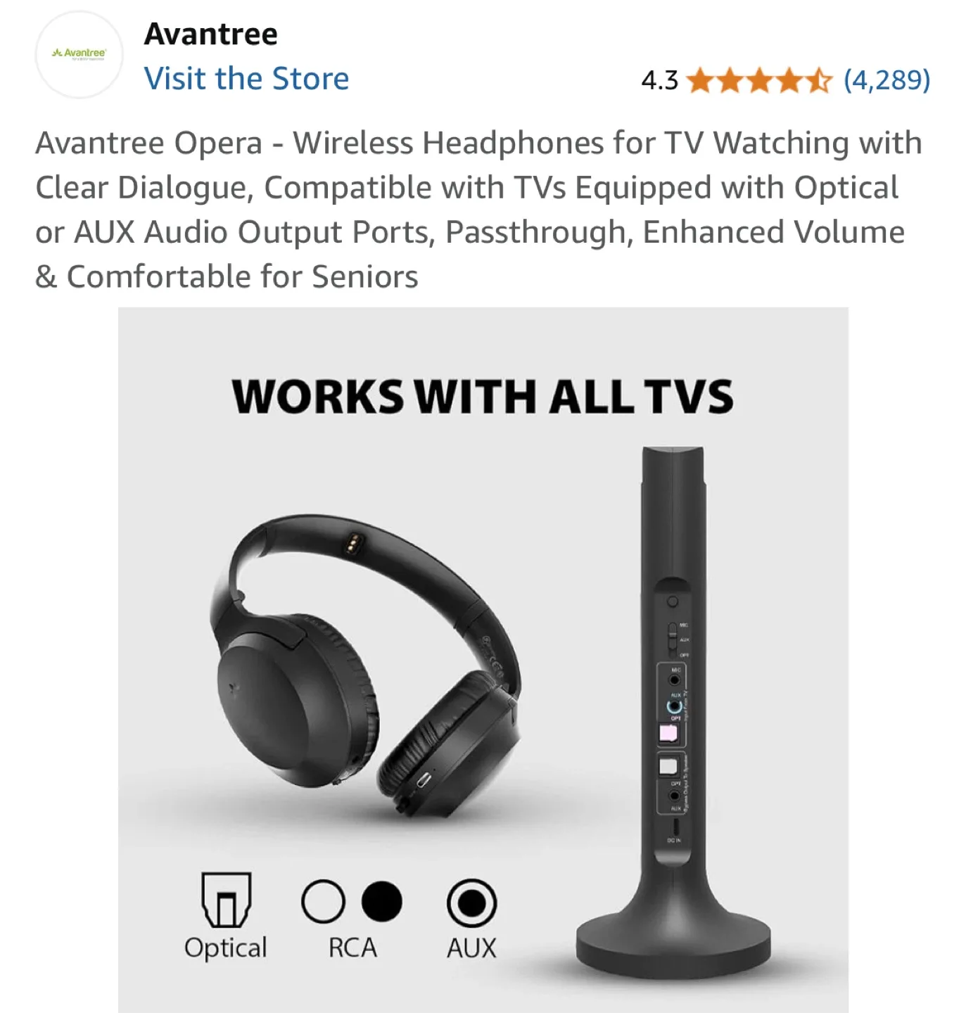 Avantree Opera Wireless Headphones for TV image indicator(7)