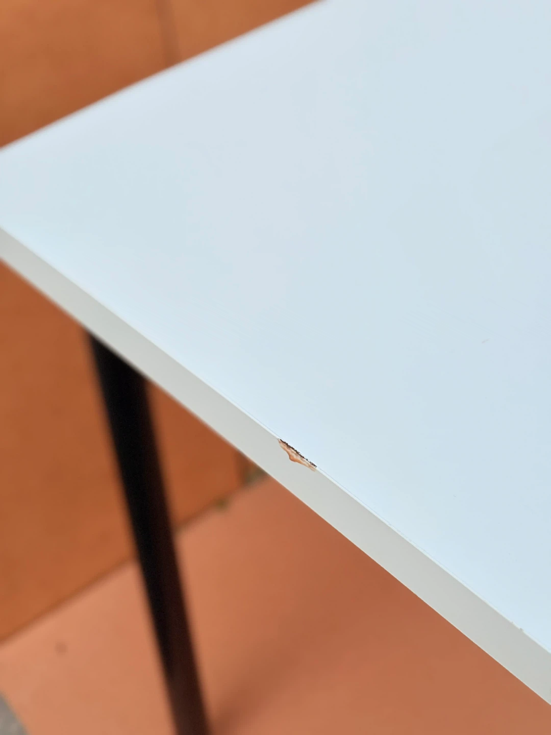 Ikea White Table with Black Legs - photo 2