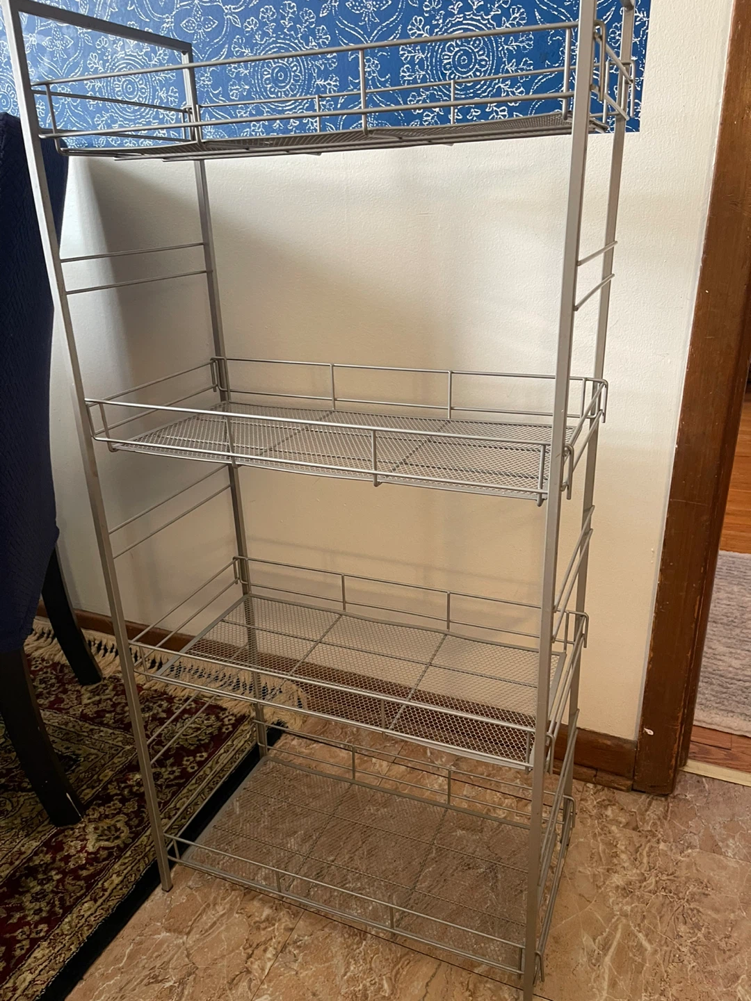 Silver Metal 4-Tier Storage Rack - photo 2