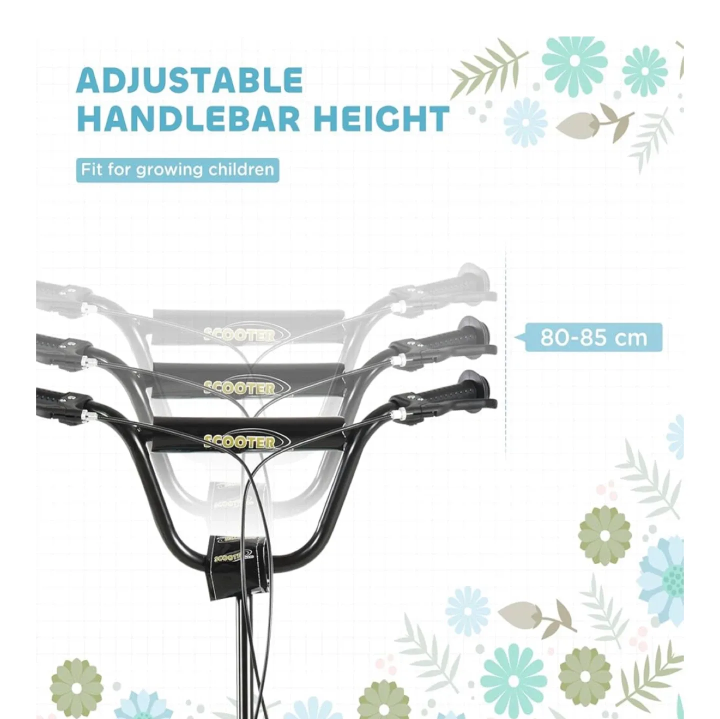 Aosom Scooter with Inflatable Rubber Wheels. image indicator(2)