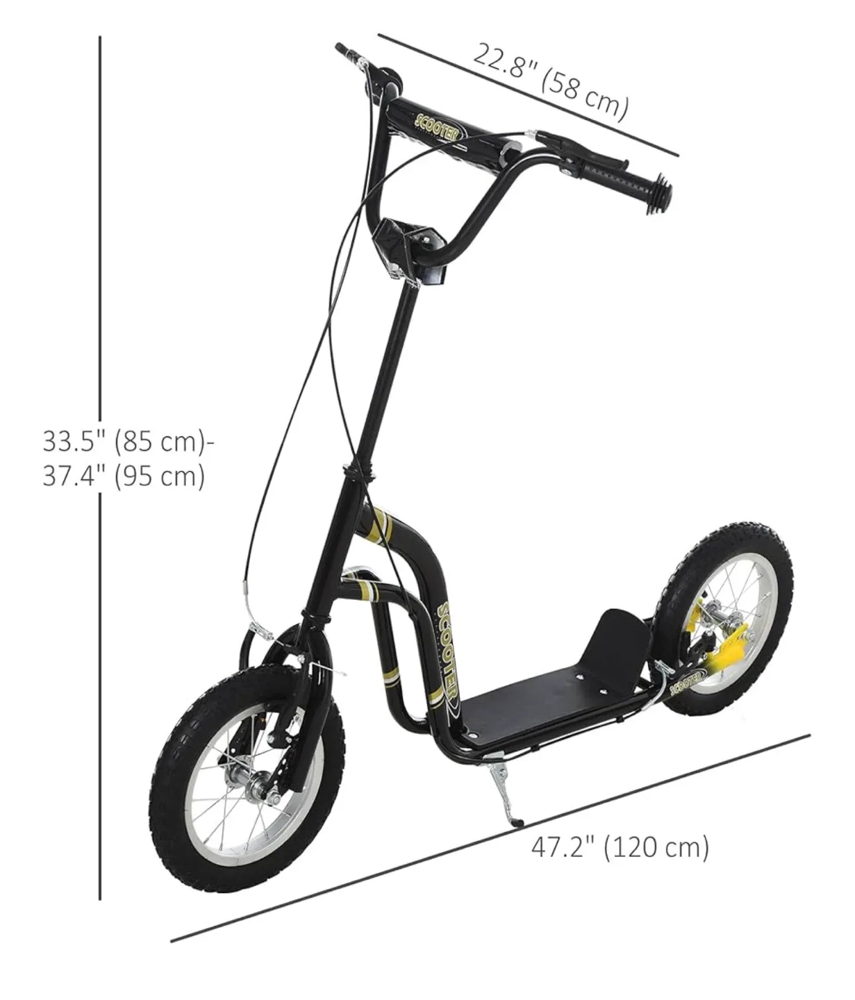 Aosom Scooter with Inflatable Rubber Wheels. image indicator(4)