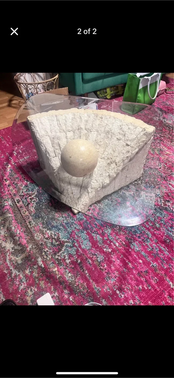 Unique Stone & Glass Coffee Table image indicator(3)