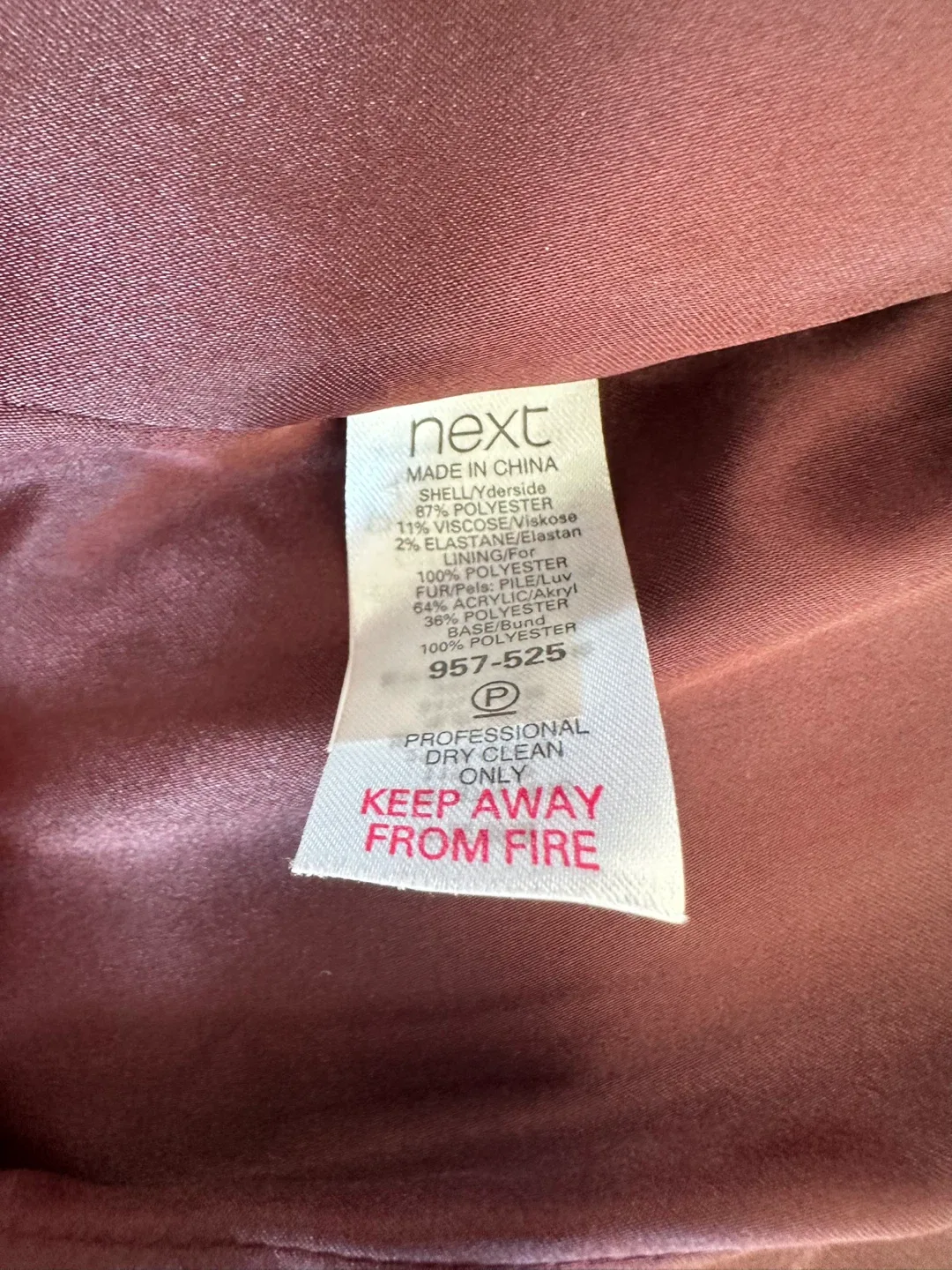 Burgundy Wool Blend Coat with Faux Fur Collar image indicator(10)