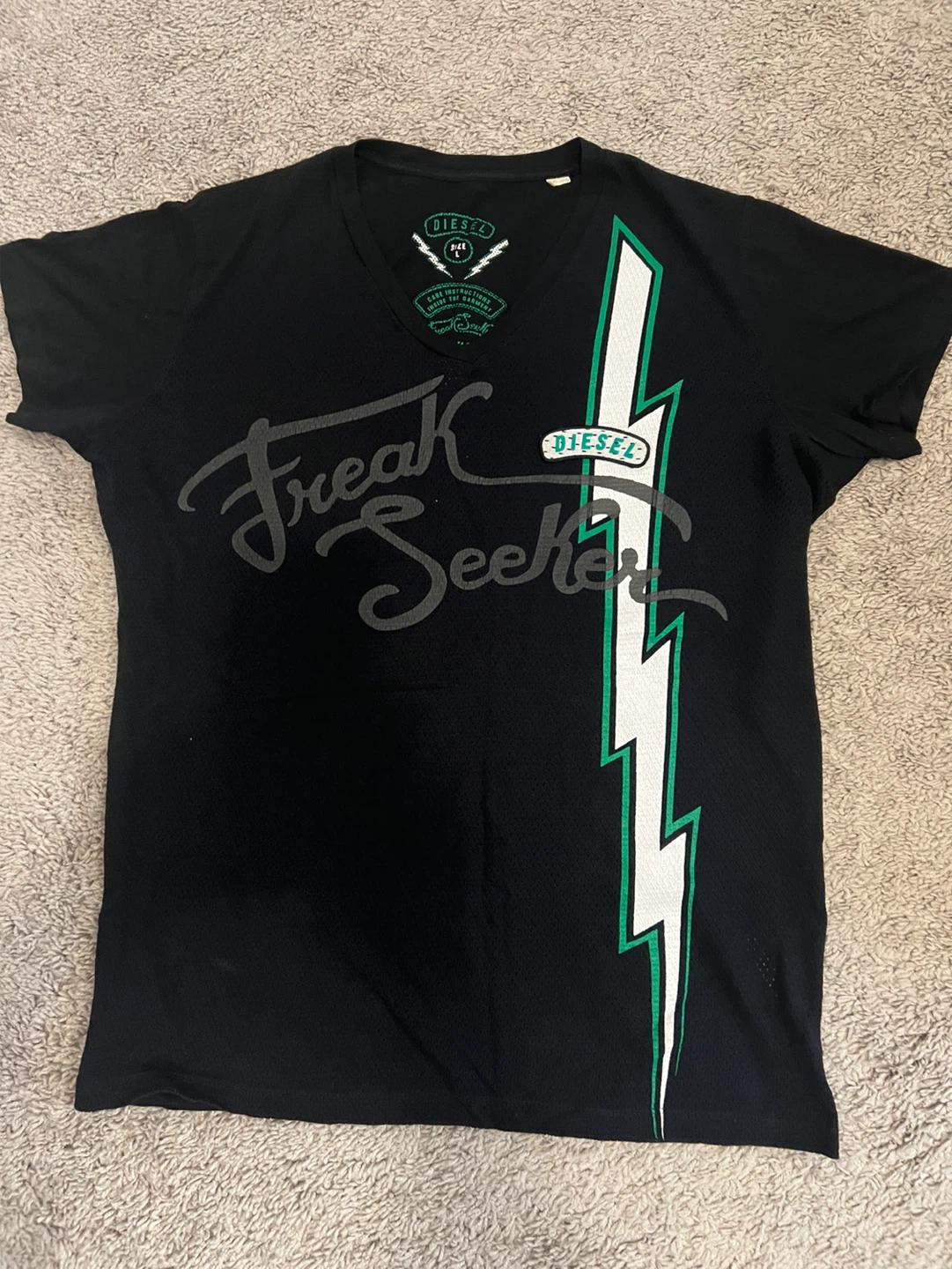 Diesel Freak Seeker Black T-Shirt - Size L - photo 2