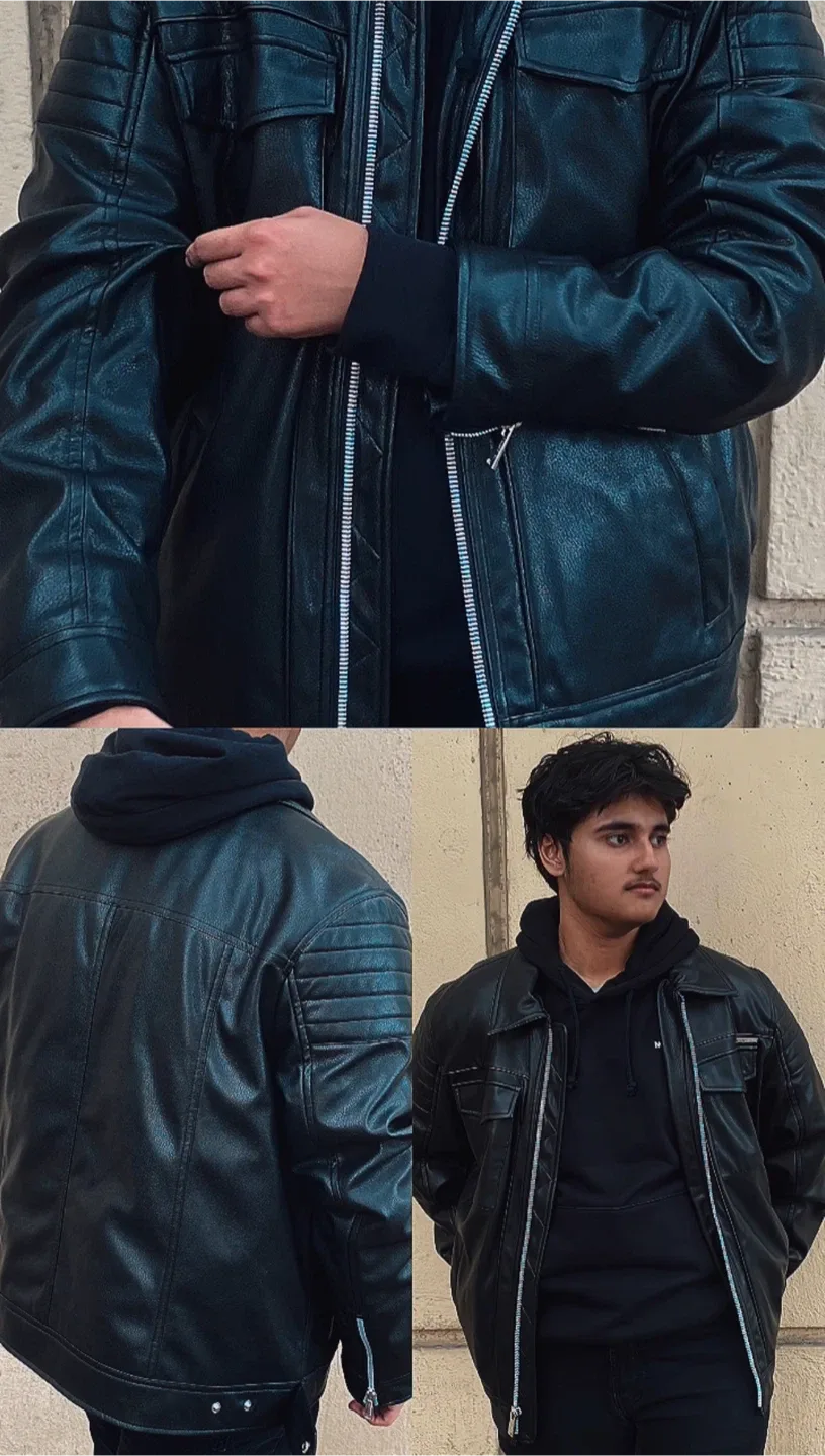 KARLLAGERFELD Paris Black Faux Leather Jacket thumbnail