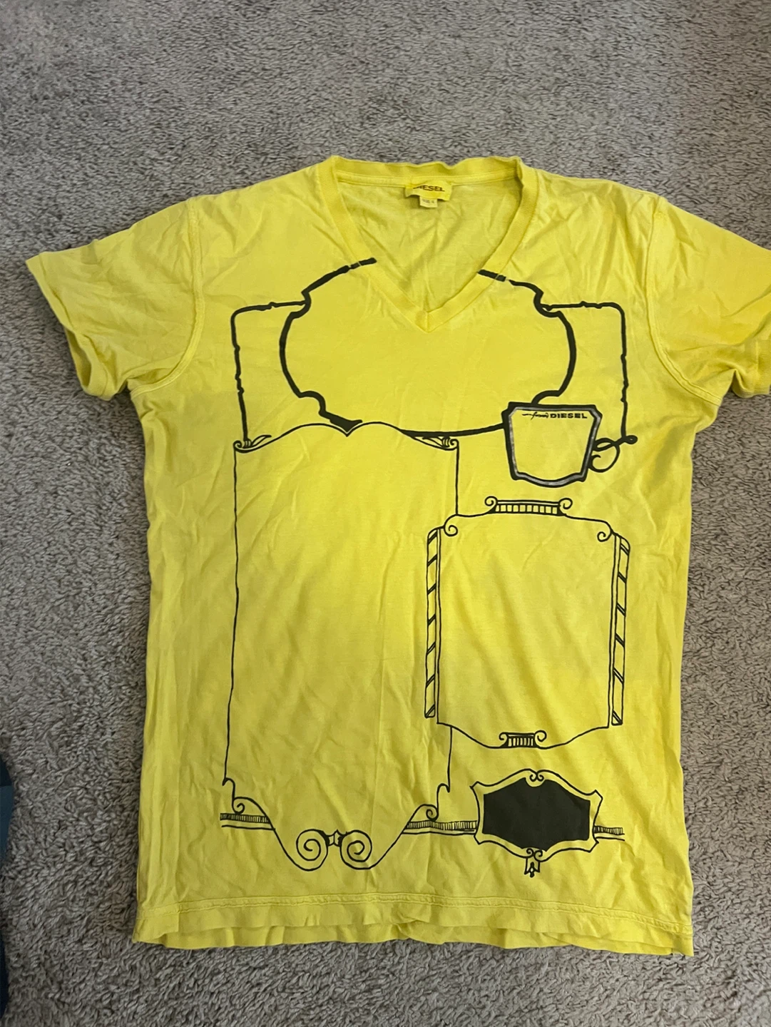 Diesel Yellow Graphic T-Shirt - Size L - photo 2