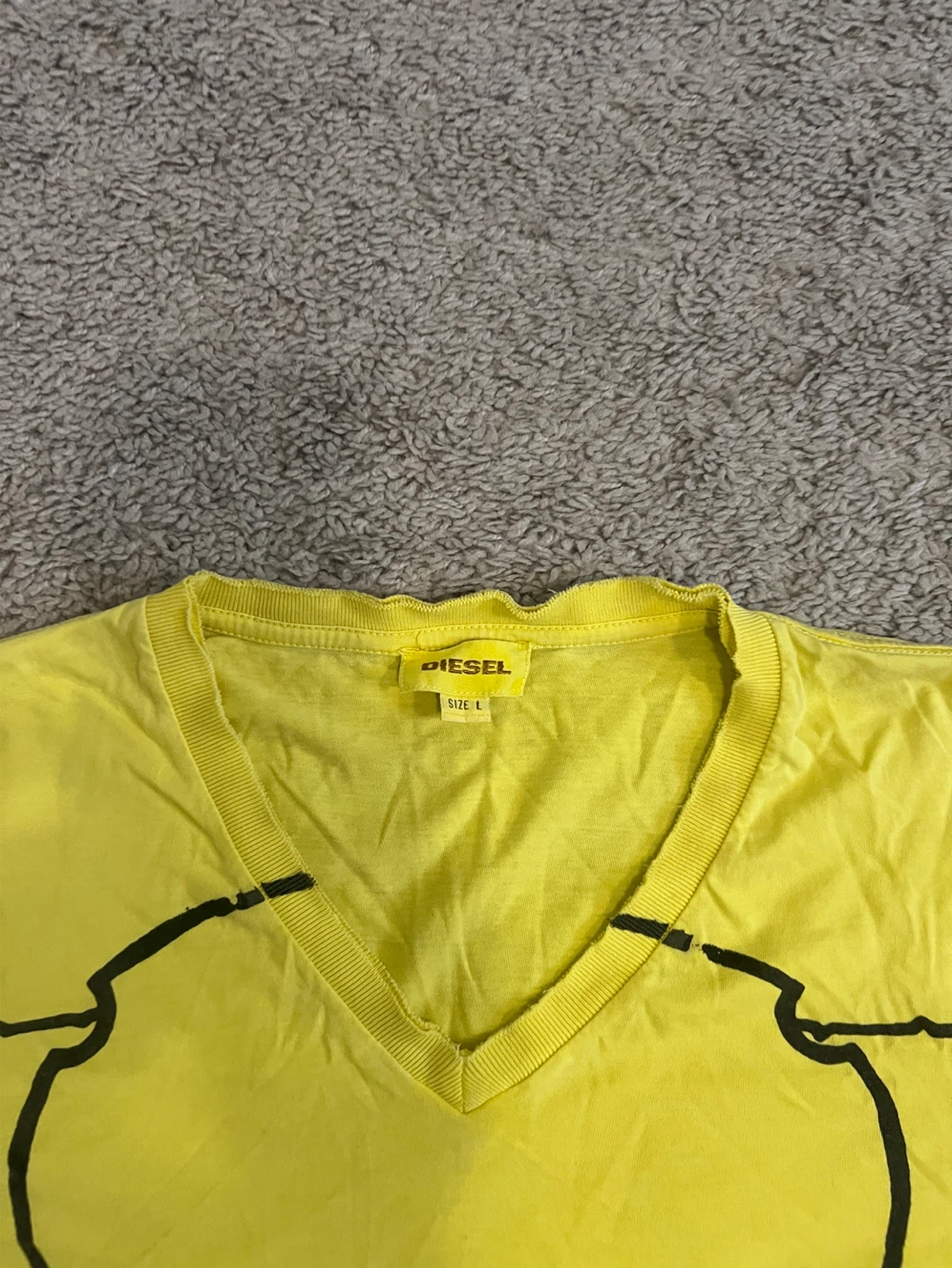 Diesel Yellow Graphic T-Shirt - Size L - photo 3