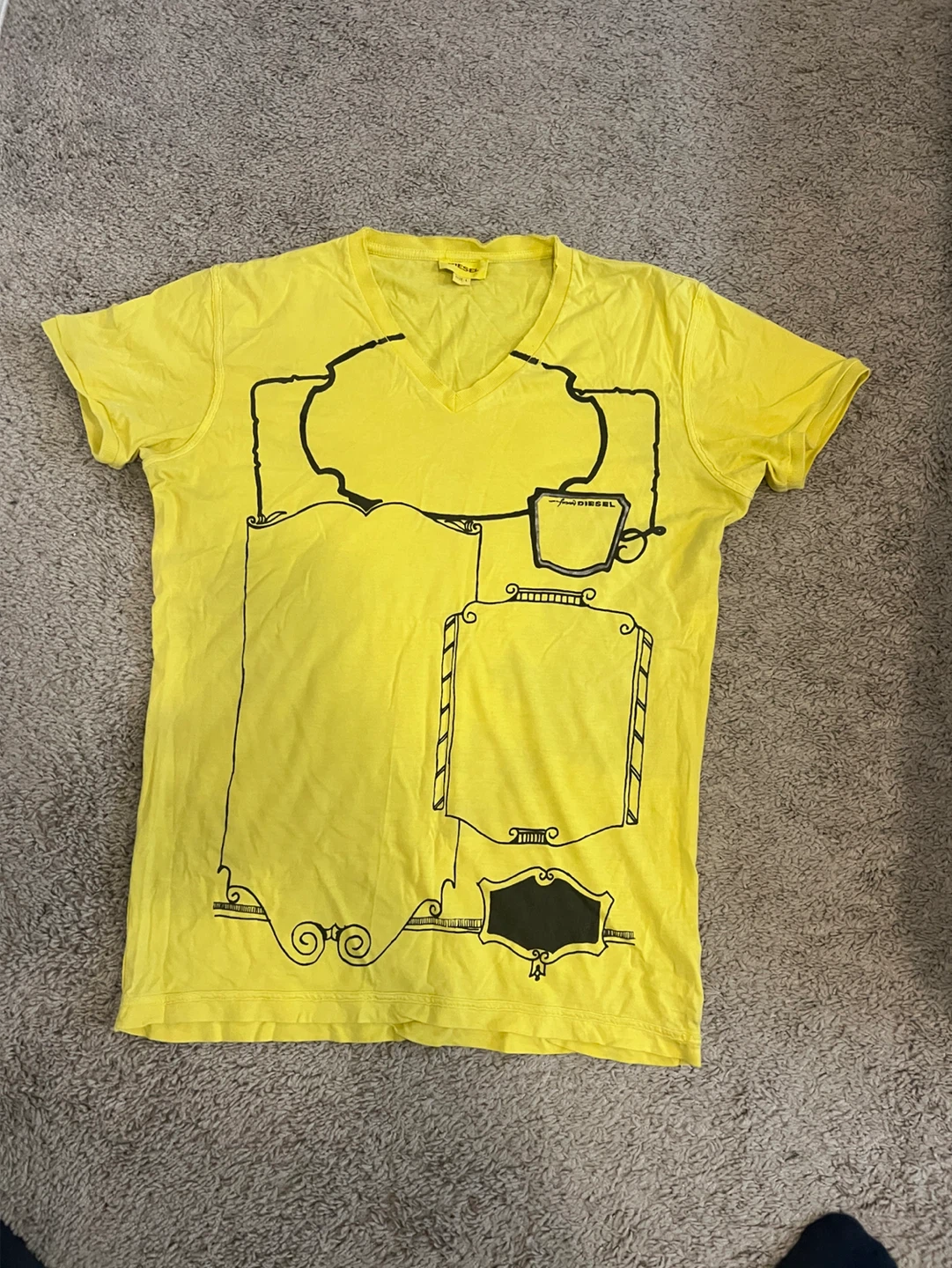 Diesel Yellow Graphic T-Shirt - Size L - photo 4