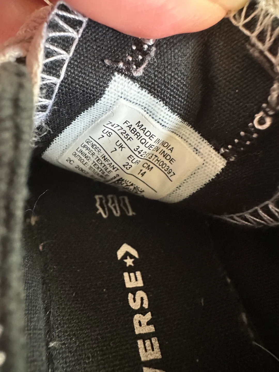 Converse All Star Infant Size 7 Black image indicator(4)