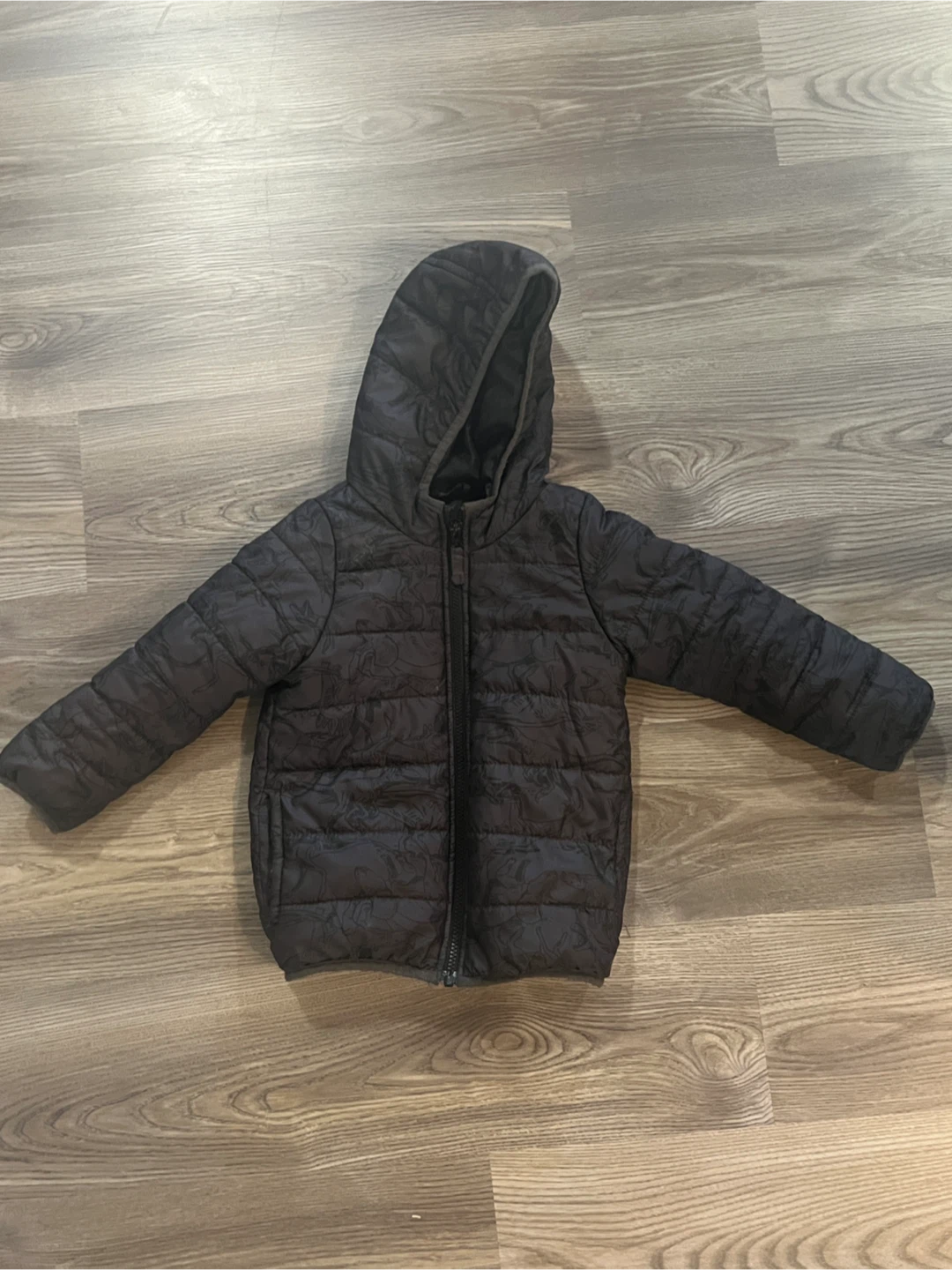 Kids' grey hooded zip-up jacket
