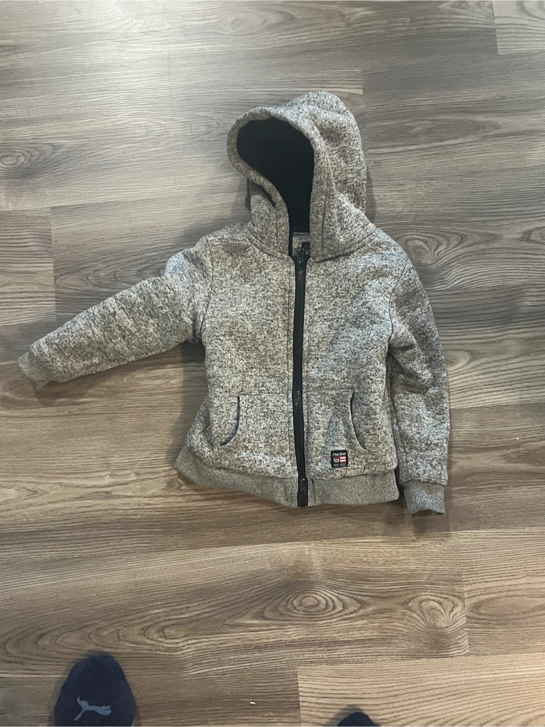 Kids' grey hooded zip-up jacket - photo 2