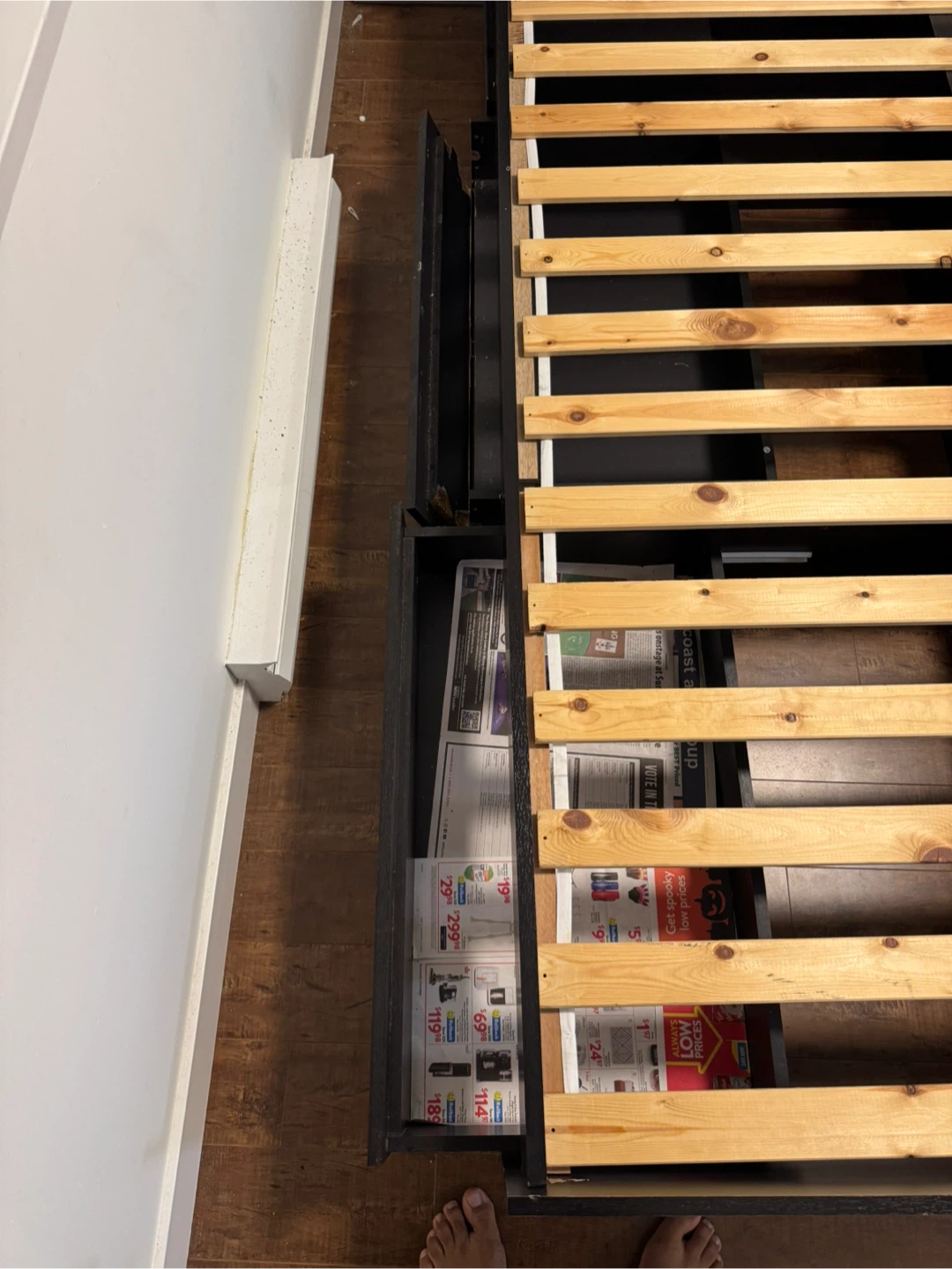 Queen Size Bed Frame-Storage and Headboard - Great Condition! - photo 2