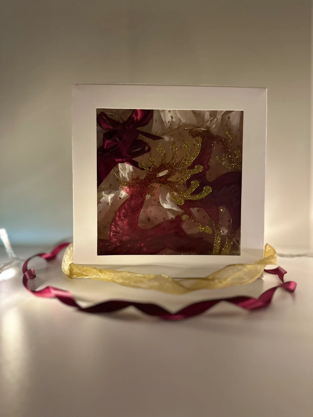 Set of 2 Resin Christmas Ornaments with Gift Box - photo 2