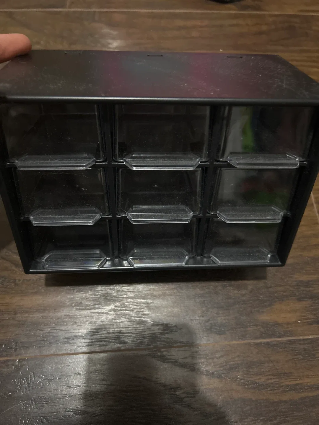 Black Plastic Storage Organizer with Drawers thumbnail