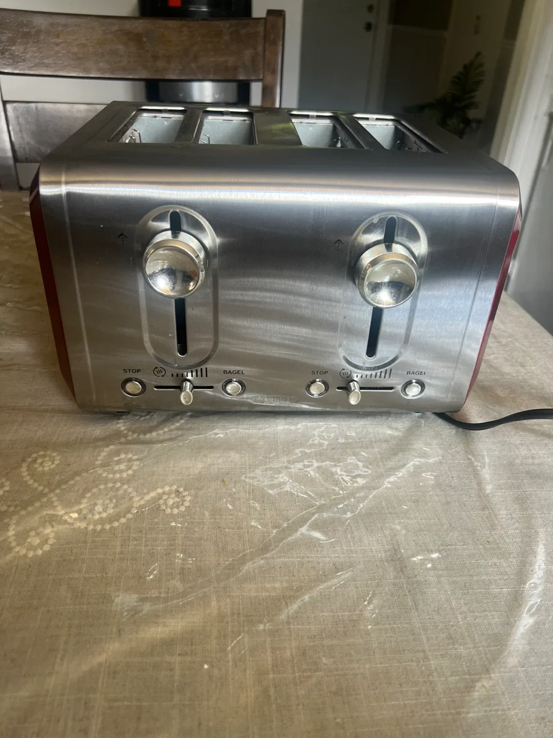 Bella 4-Slice Toaster - Red & Silver thumbnail