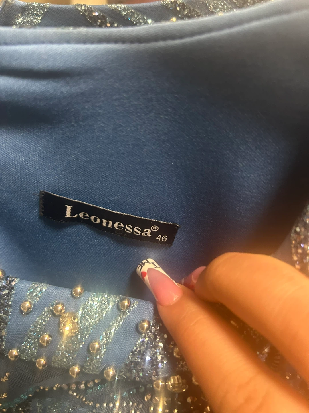Leonessa Size 46 Blue Embellished dress/gown - photo 3