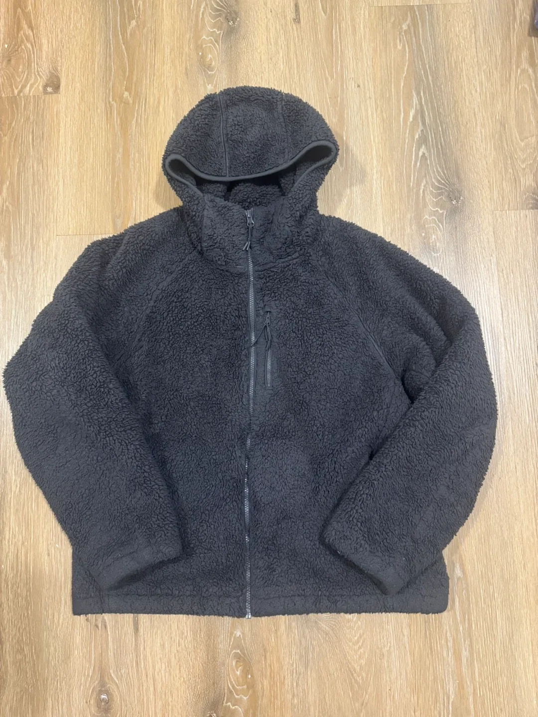 Uniqlo Black Hoodie Teddy Sherpa for Women Size XL thumbnail