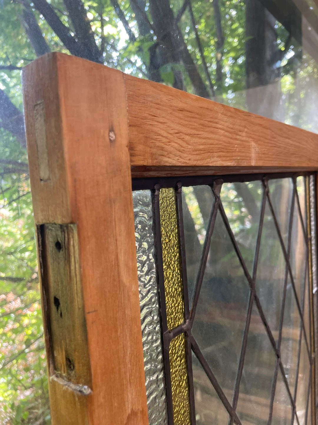 Vintage Diamond Leaded Glass Window - photo 2