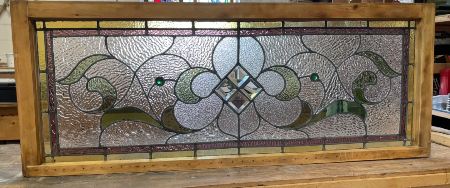 Antique Stained Glass Window Panel - photo 2