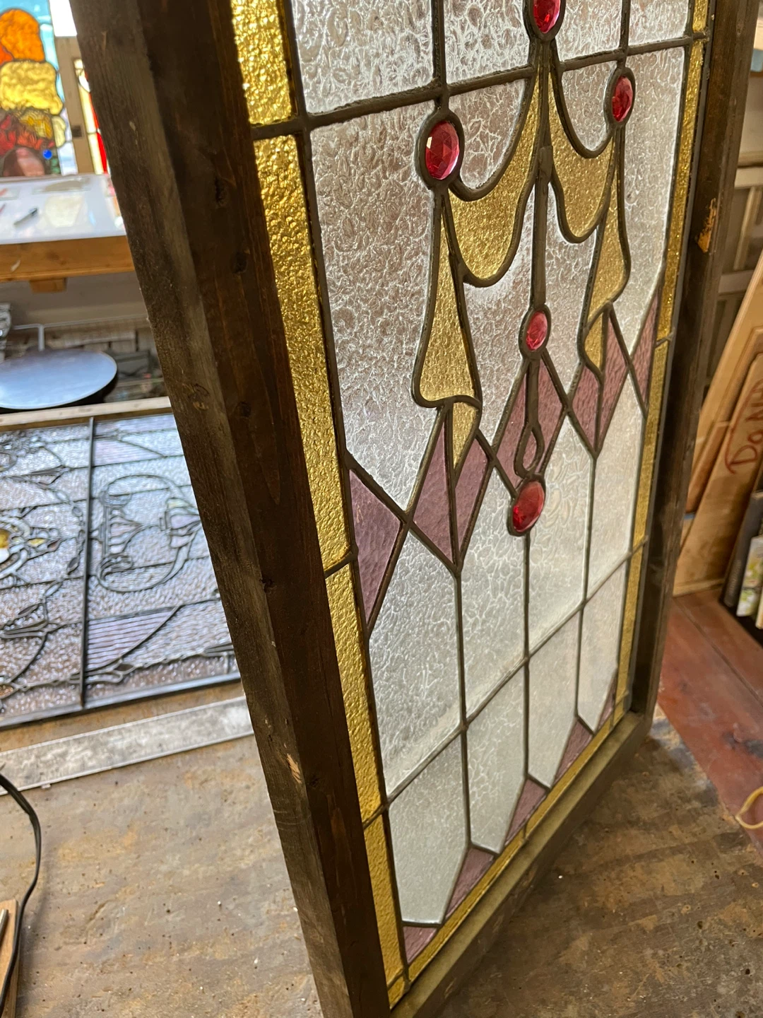 Antique Stained Glass Window Panel - photo 3