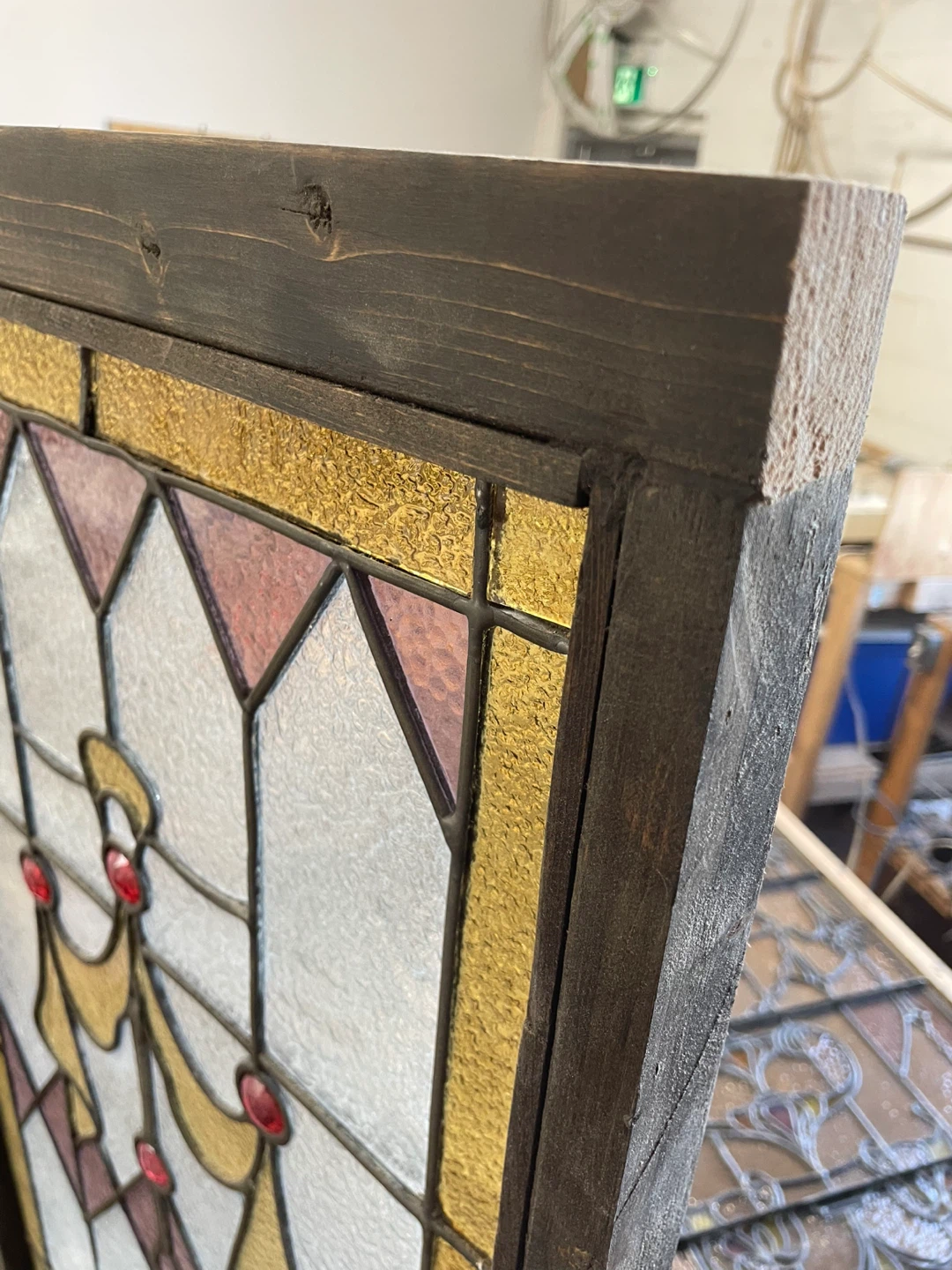 Antique Stained Glass Window Panel - photo 4
