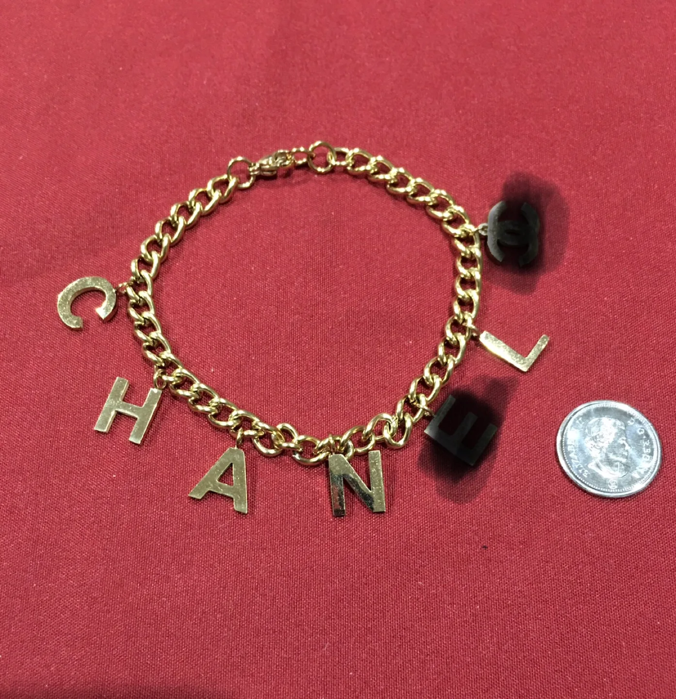 Chanel Gold Letter Charm Bracelet thumbnail