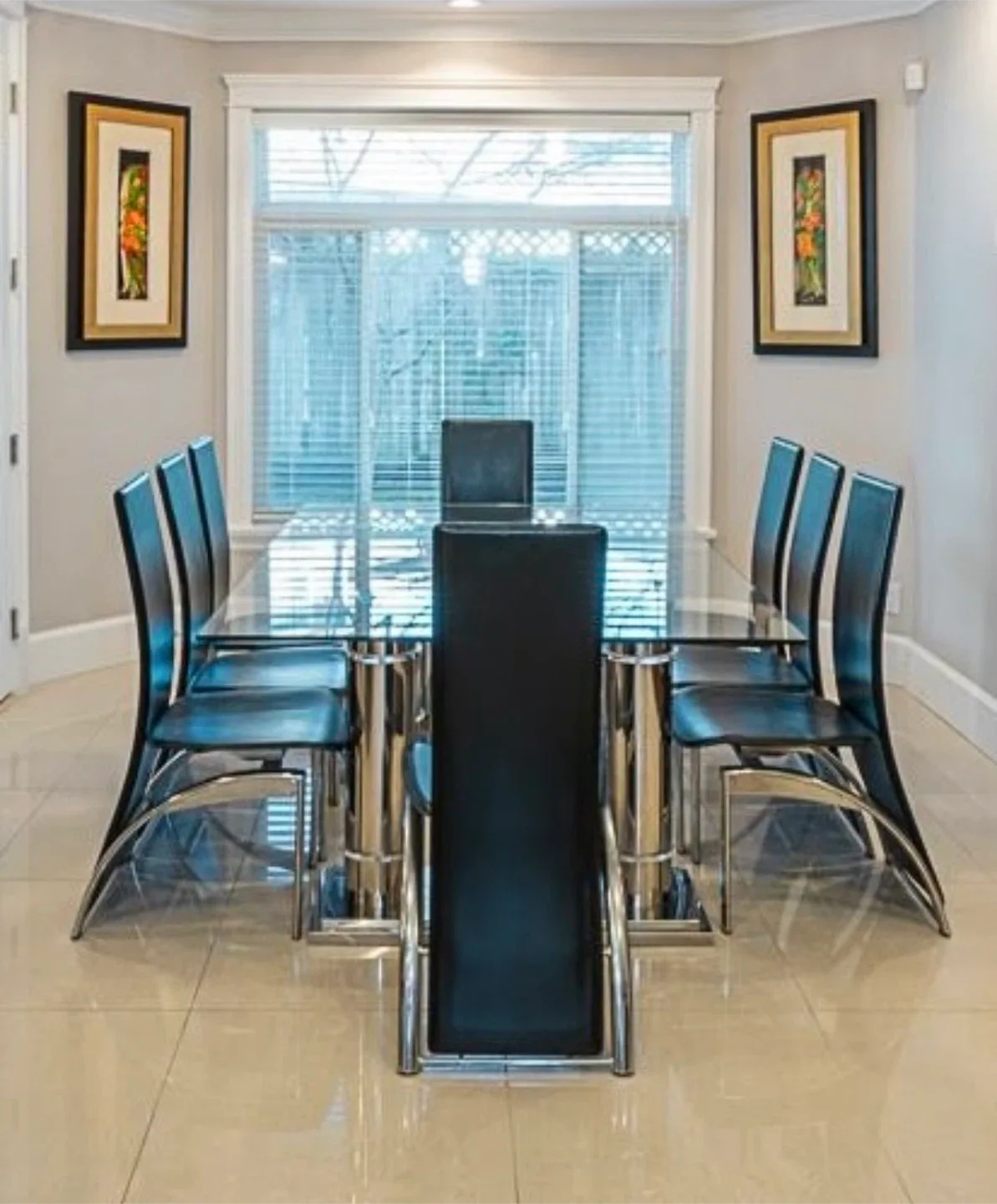Glass Top Dining Table with 8 Chairs image indicator(3)