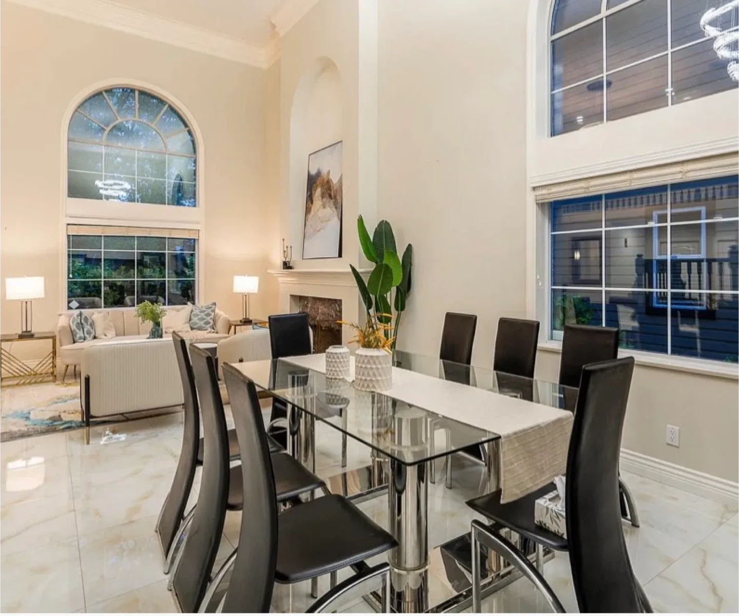 Glass Top Dining Table with 8 Chairs image indicator(2)