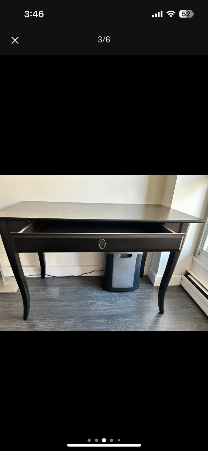 IKEA Dark Brown Desk with Drawer - photo 3