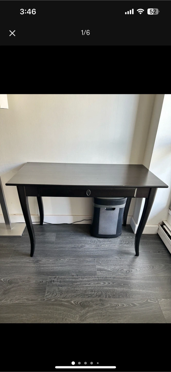 IKEA Dark Brown Desk with Drawer