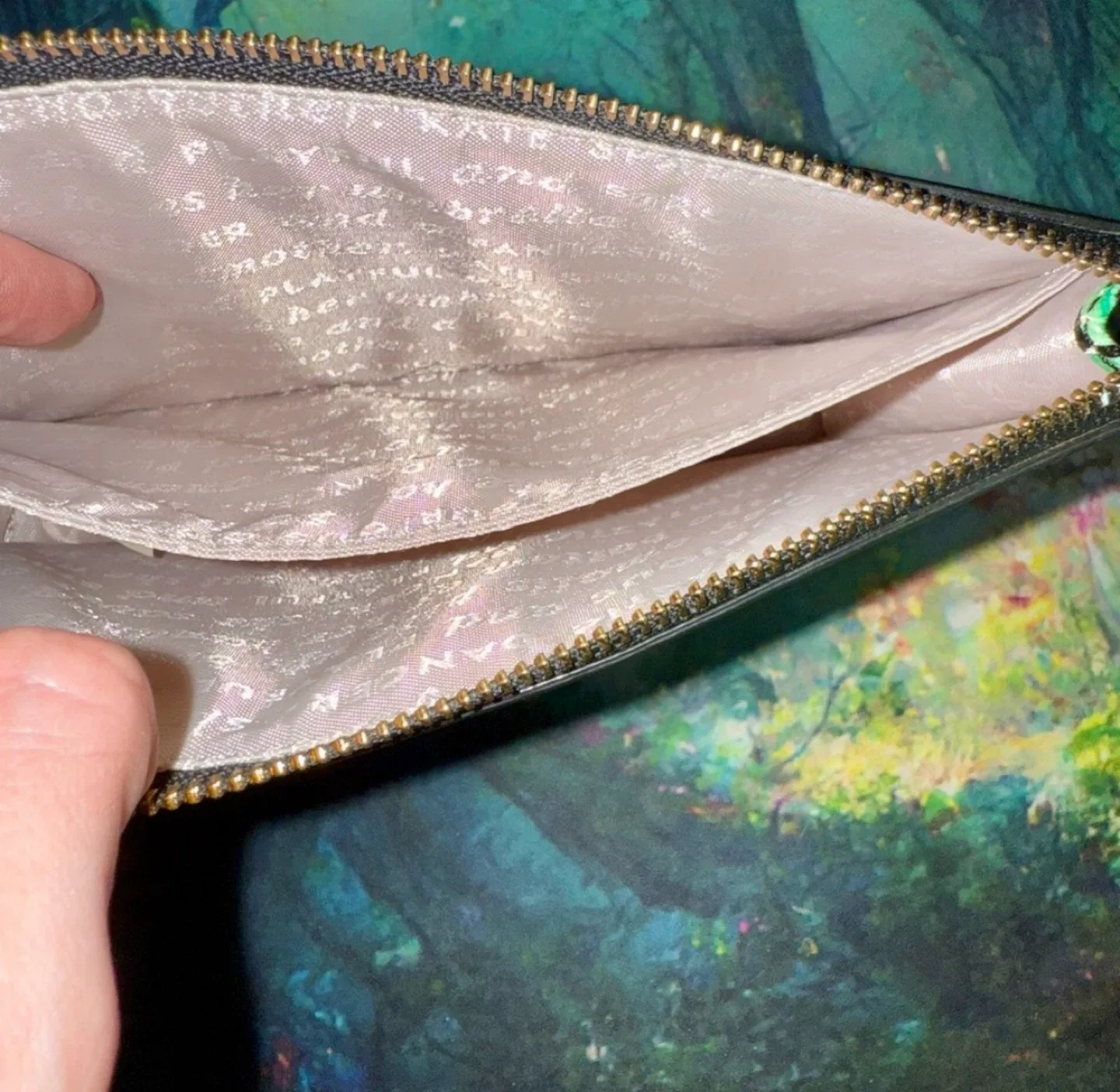 NWOT kate spade Black Multicolored Floral Wristlet Pouch image indicator(6)