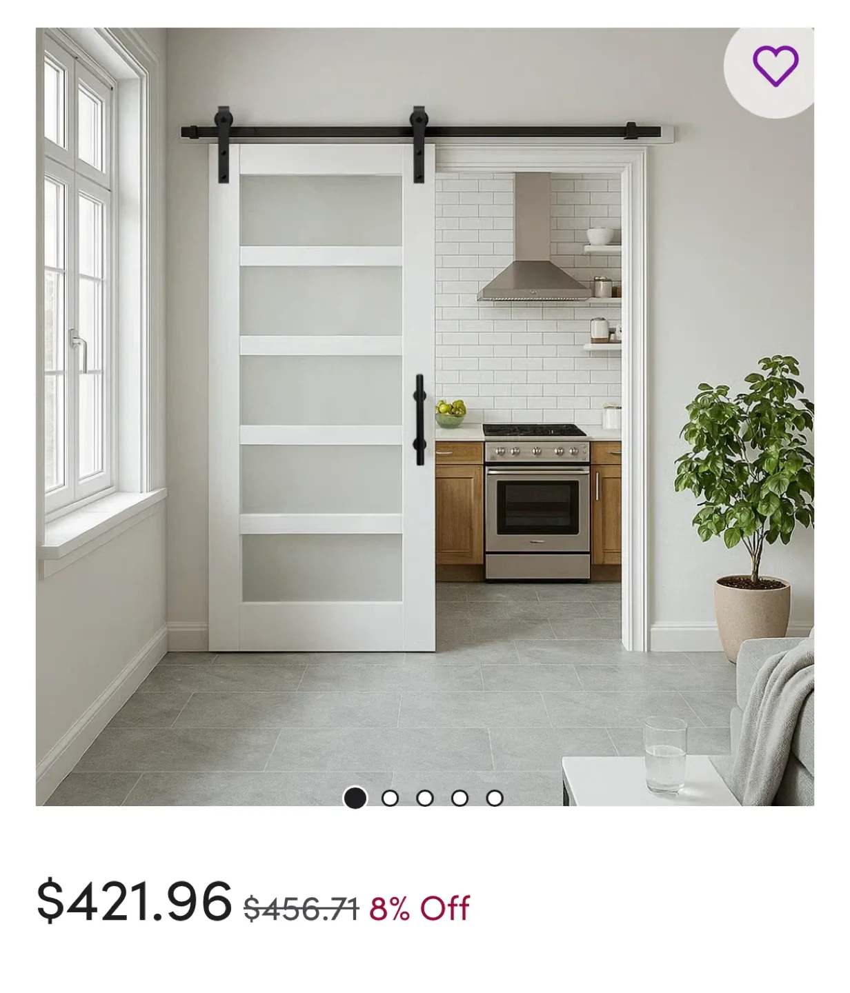 S&Z TOPHAND Glass Sliding Barn Door Hardware Kit image indicator(3)